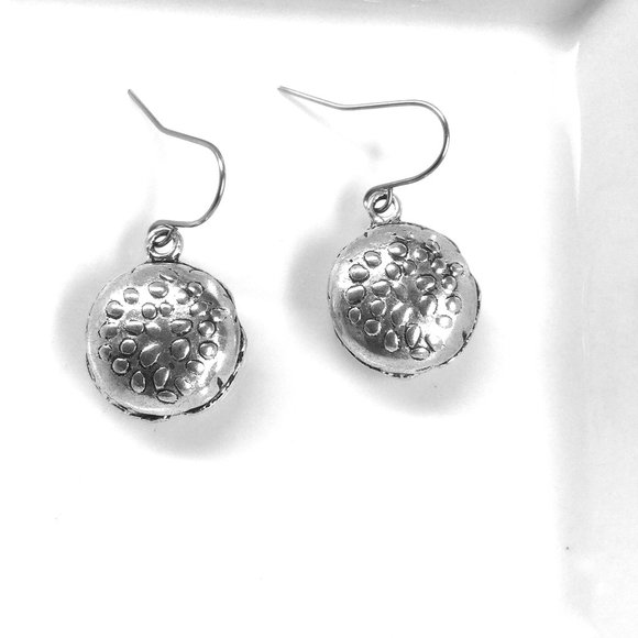 Miniature Hamburger Cheeseburger Burger Charm Earrings - Picture 2 of 4